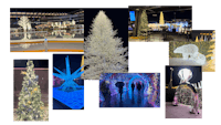 a collage of pictures of christmas trees and decorations